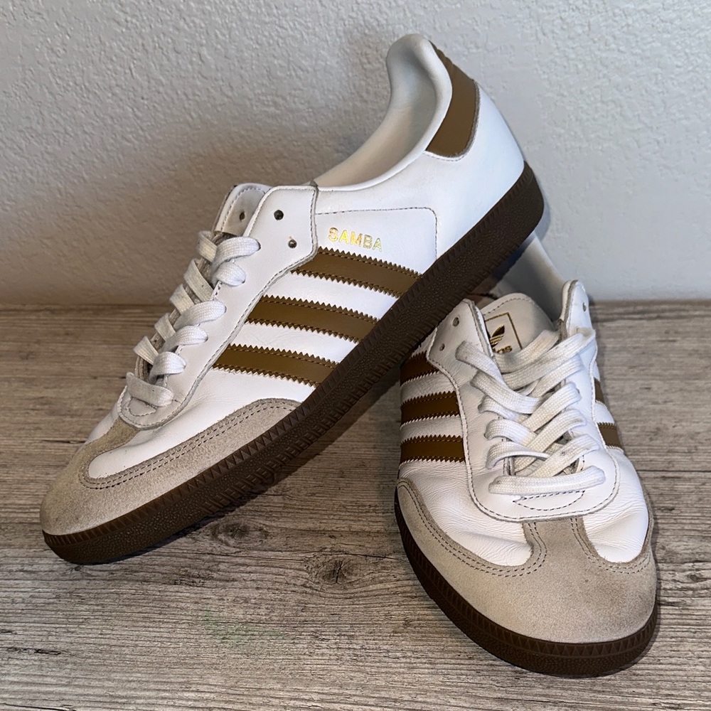 Adidas Samba White and Tan Men's Sneakers Men’s 10.5